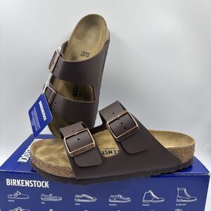 Birkenstock Arizona Birko-Flor Birkibuc Brown Leather Sandal New Size EU 37 US 6